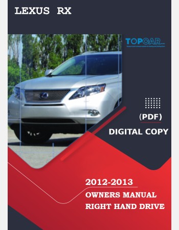 lexus rx 2012-2013 owners manual in english